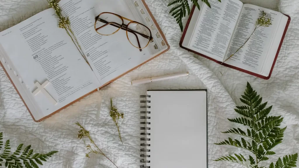 pastor sermon preparation with bible and note book