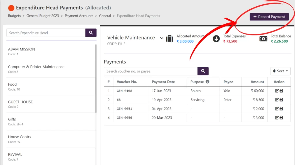 recording church expenses through church accounting software