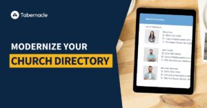 Modern church directory interface on a digital device